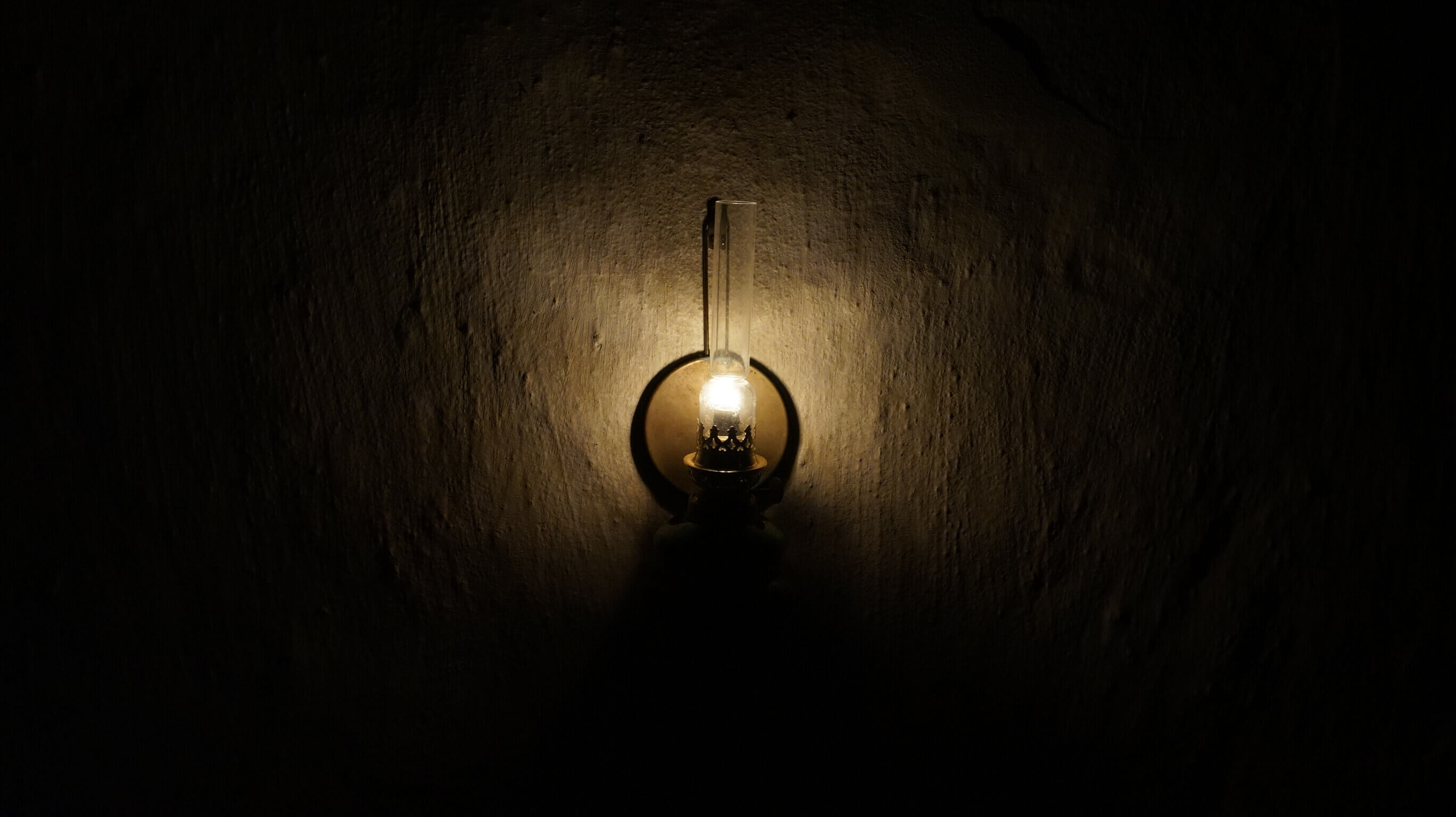 a Petroleum lamp in the dark